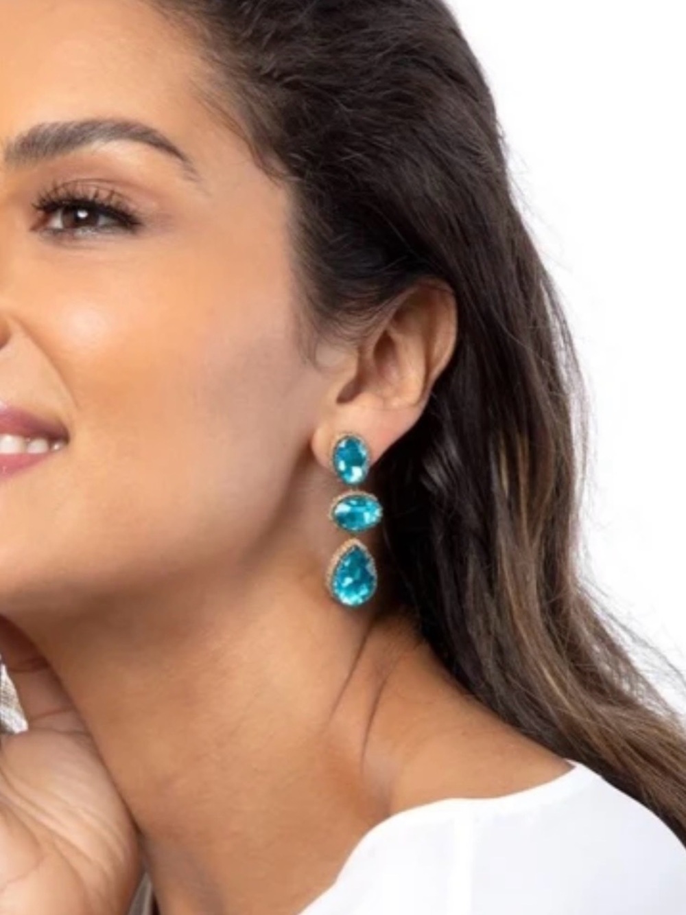 Deepa Gurnani Crystal Drop Earrings